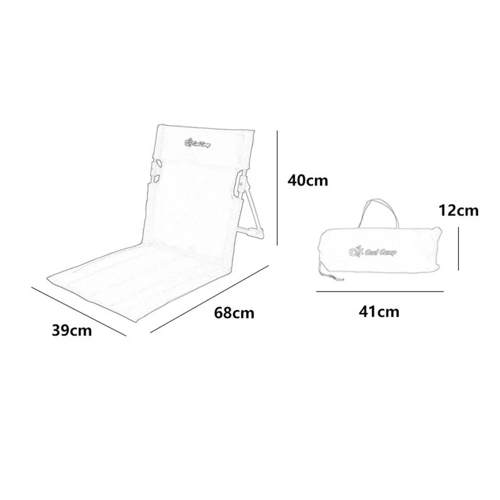Portable Camping Chair with Backrest Cushion- Green-2